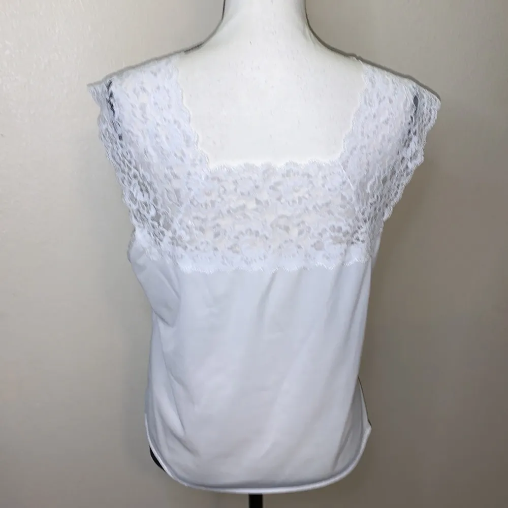 Metropolitan white nylon lace slip shirt Size L - Image 4
