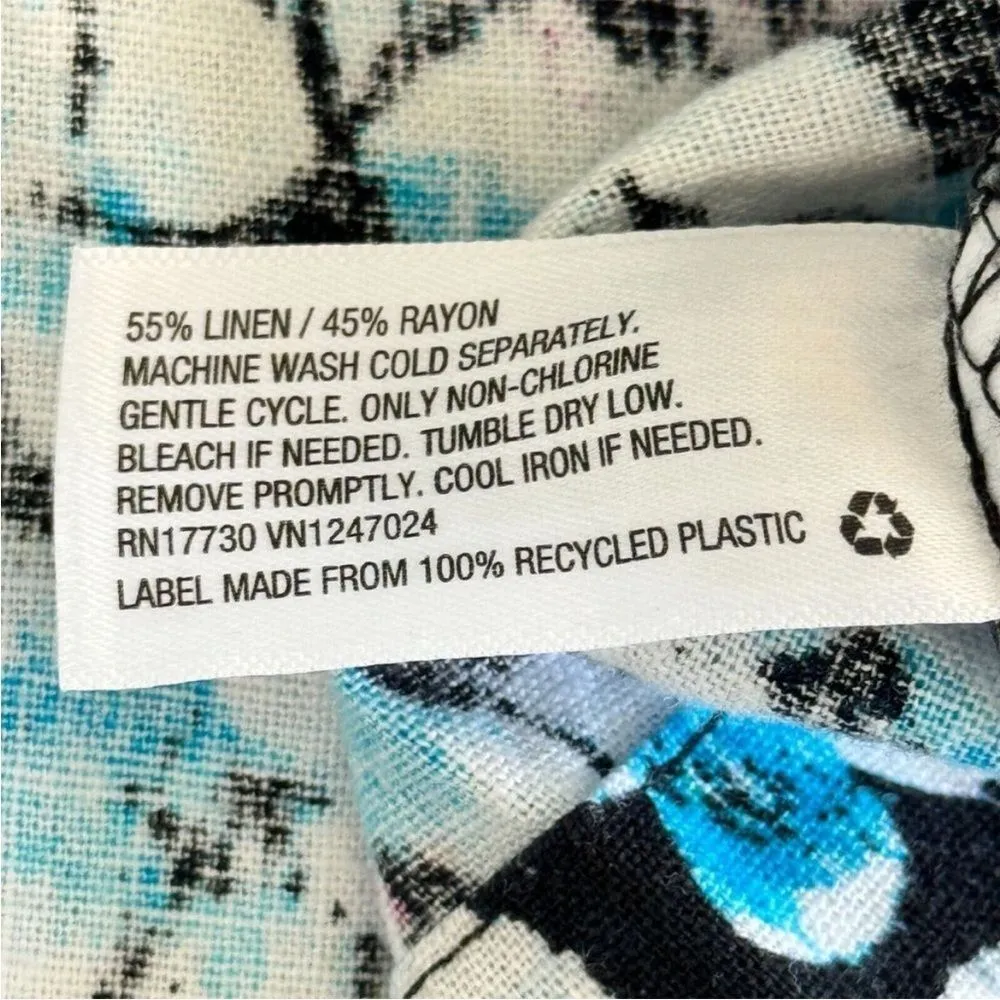 Future Collective Wrap Cargo‎ Skirt Womens Size 0 Linen Blue Ditsy Floral NEW - Image 7