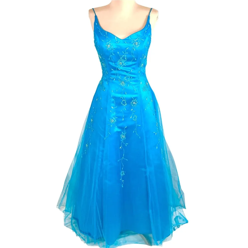 Alyce Designs Blue Sleeveless Ball Gown 4 Beaded Formal Sweet 16 Quinceañera - Image 2