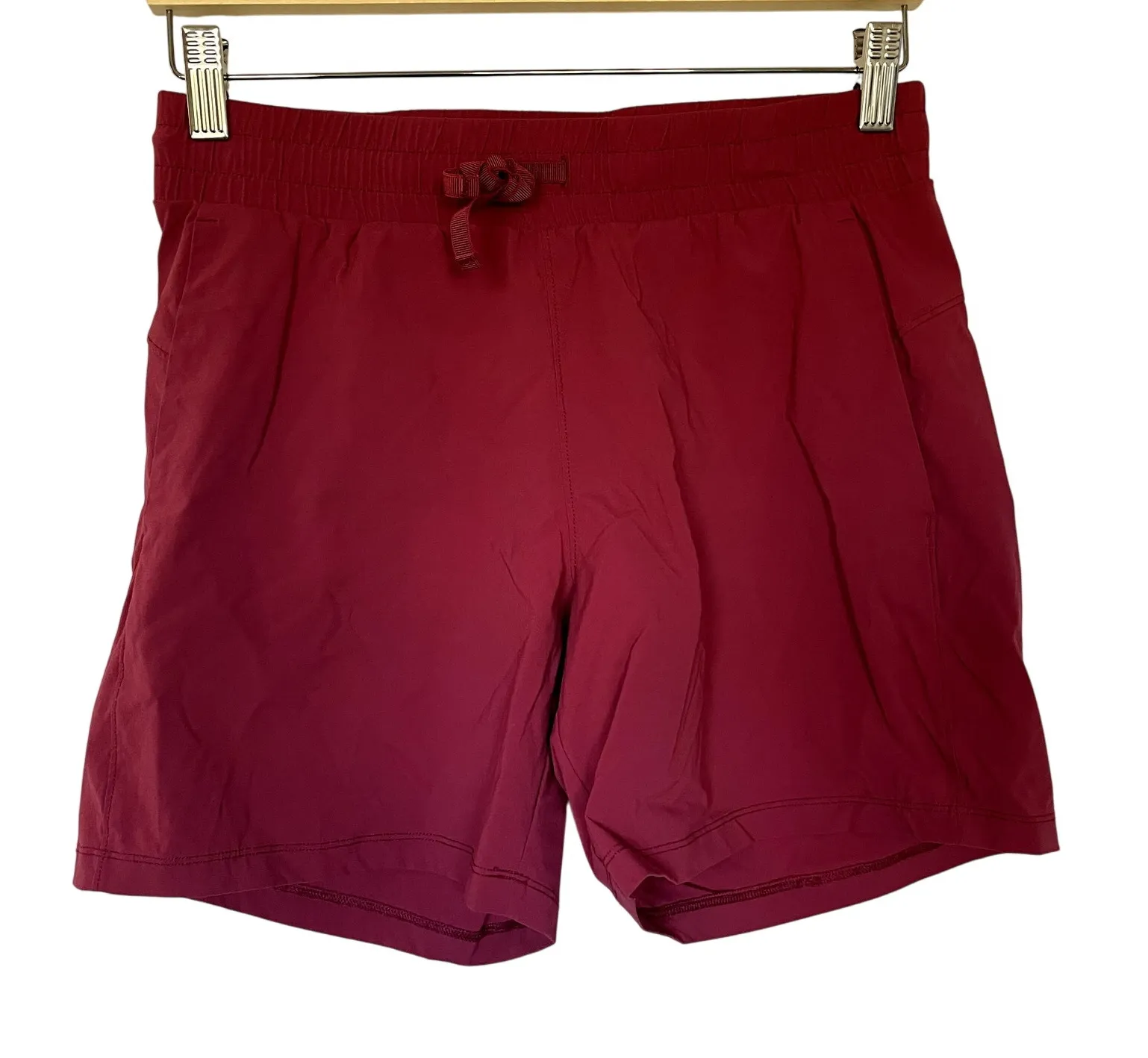 Tuff Athletics deep pink elastic waist athletic shorts pockets women's small - Image 1