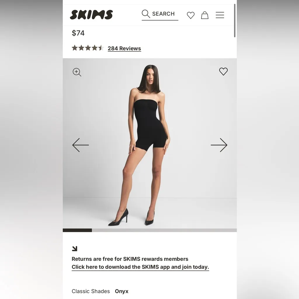 Skims Seamless Sculpt Strapless Shortie Bodysuit Onyx Size L NWOB - Image 12