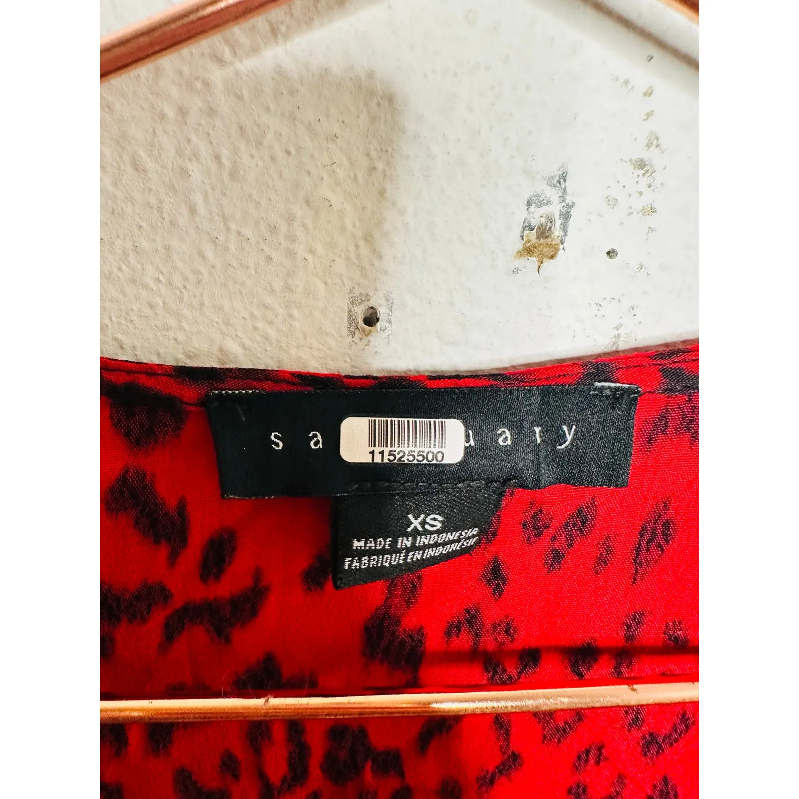 SANCTUARY Red Black Animal Print V-Neck Tie Waist Girl on Fire Wrap Dress XS - Image 10