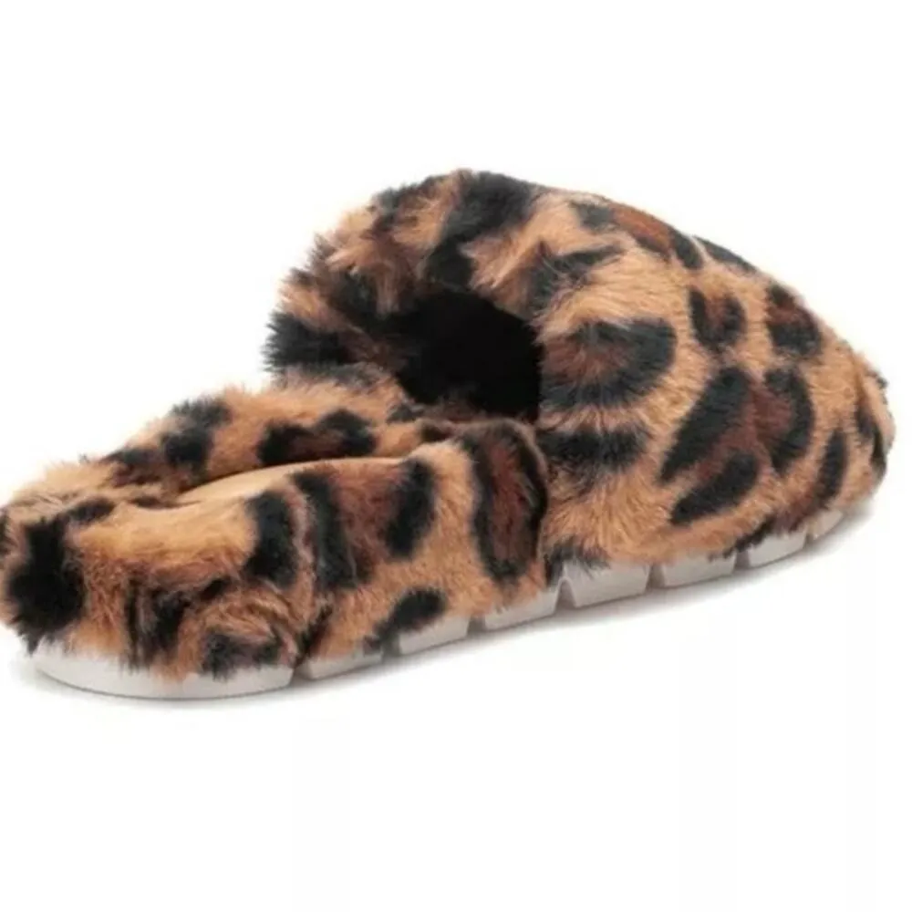 JSlides J/Slides Lovlie Slipper Leopard Faux Fur Animal Print Fuzzy Slide Sandals, S99 - Image 7