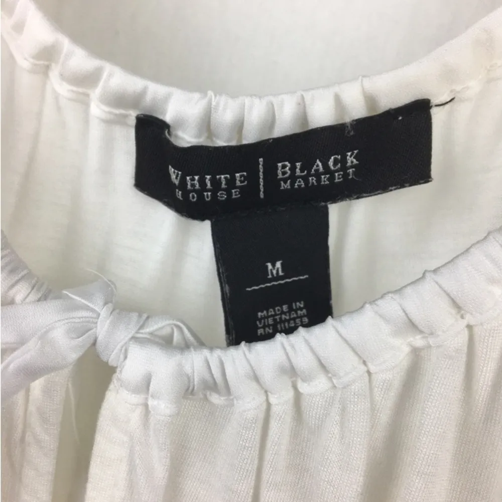 White Peasant Off Shoulder Blouse & Tank Top by White House Black Market M - Image 7