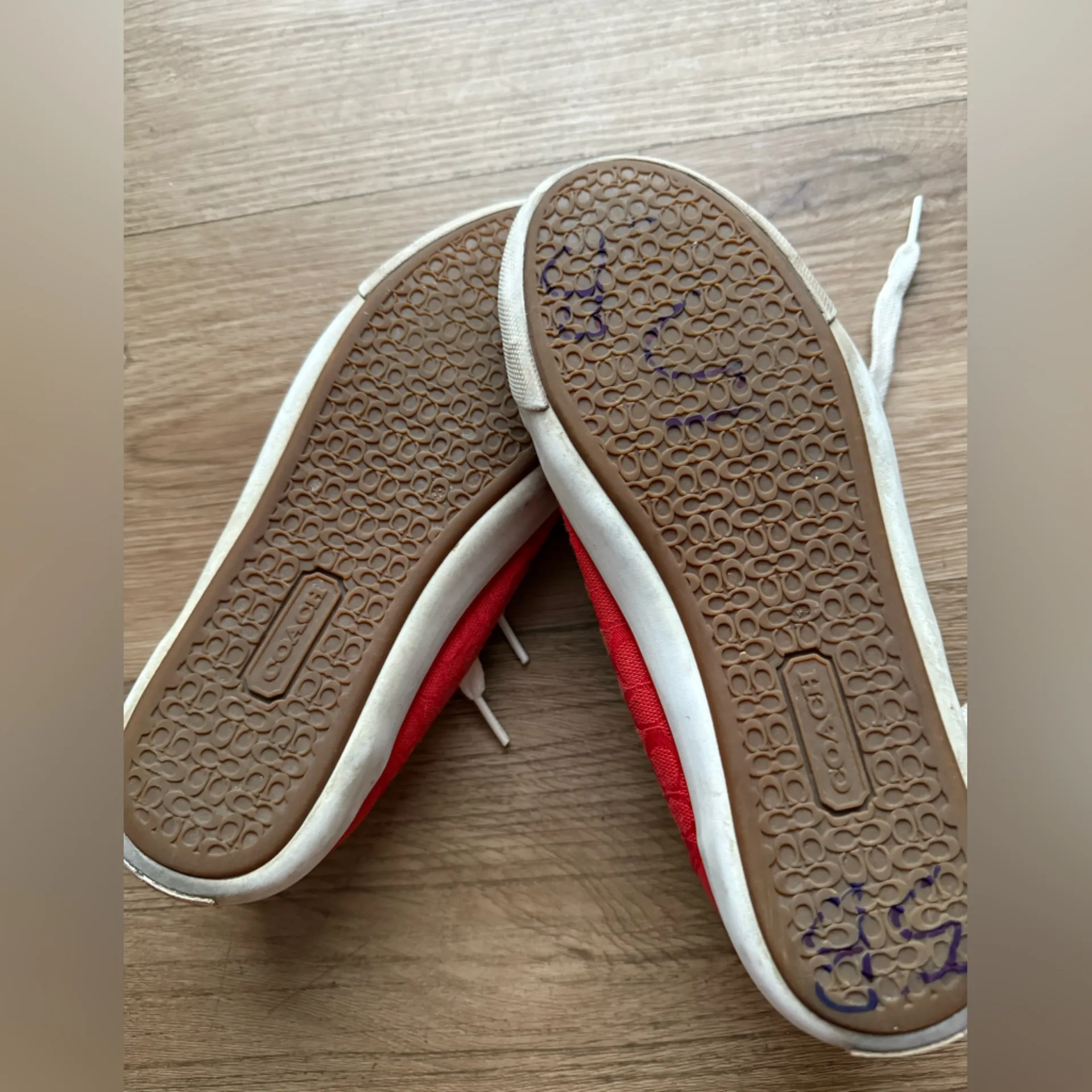 Coach Barrett Sneakers in Shiny Red Lace-up Leather Women’s Size 7 - Image 7