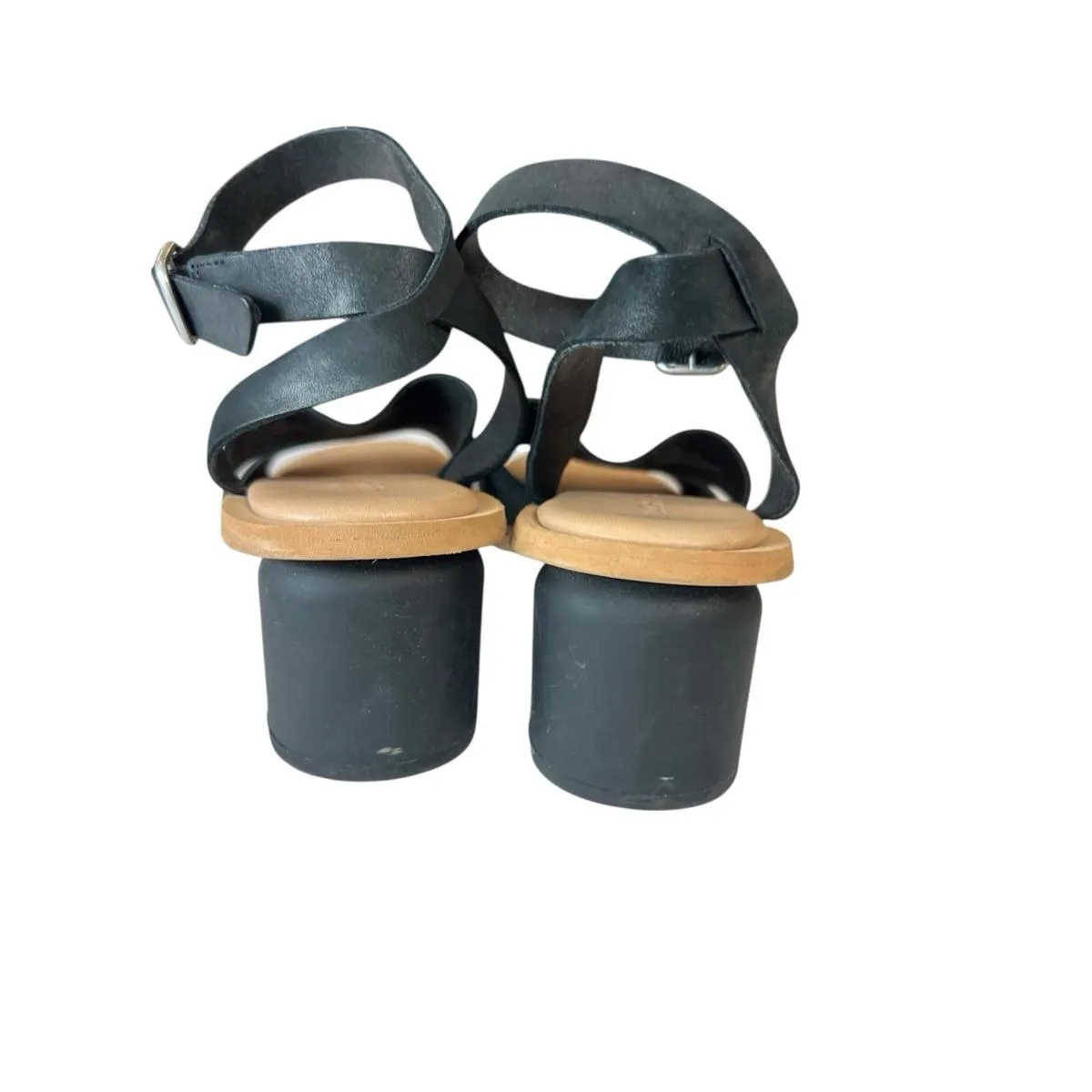 Lucky Brand LK-Pemal Black Leather Block Heel Sandals Women’s 7.5 - Image 6