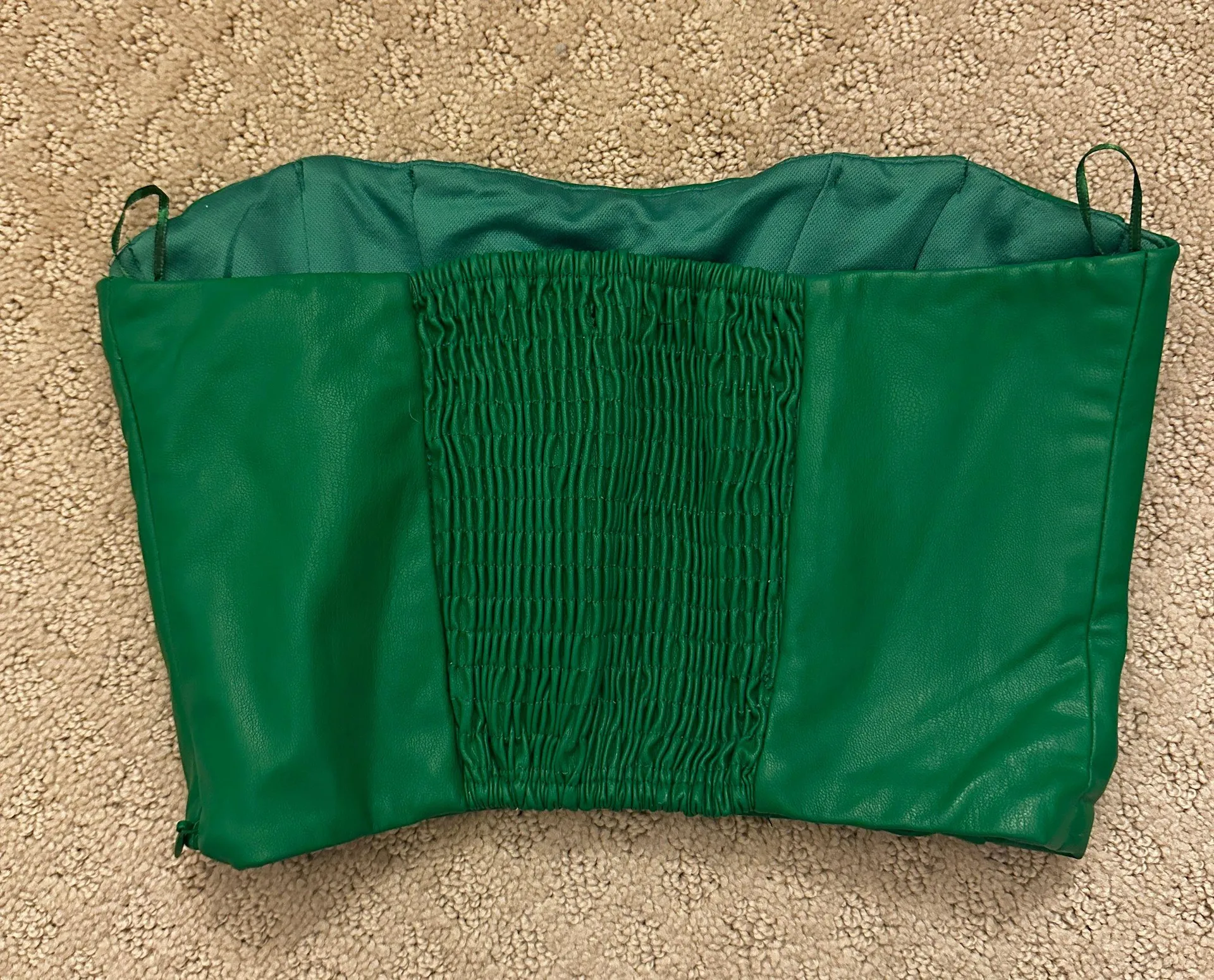 NWOT  green faux leather corset top - Image 3