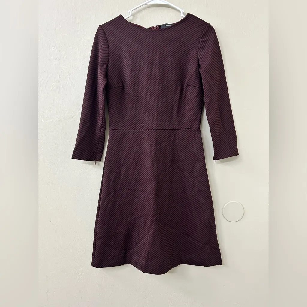 Theory Kamillina K Claymont Stretch Fit & Flare Dress Sz 2 - Image 3