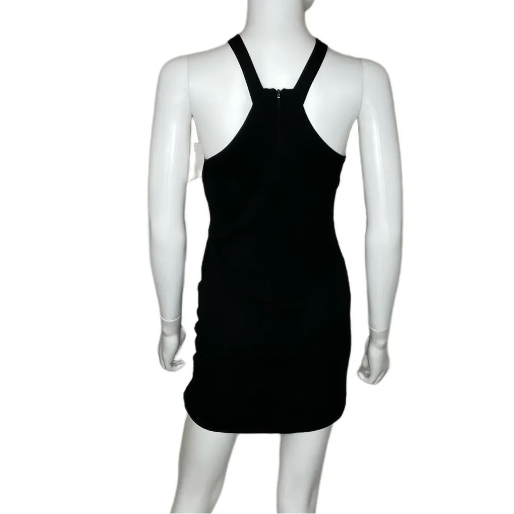 Velvet Torch Women's Black Bodycon Crossover Neck/Racerback Mini Dress sz M - Image 4