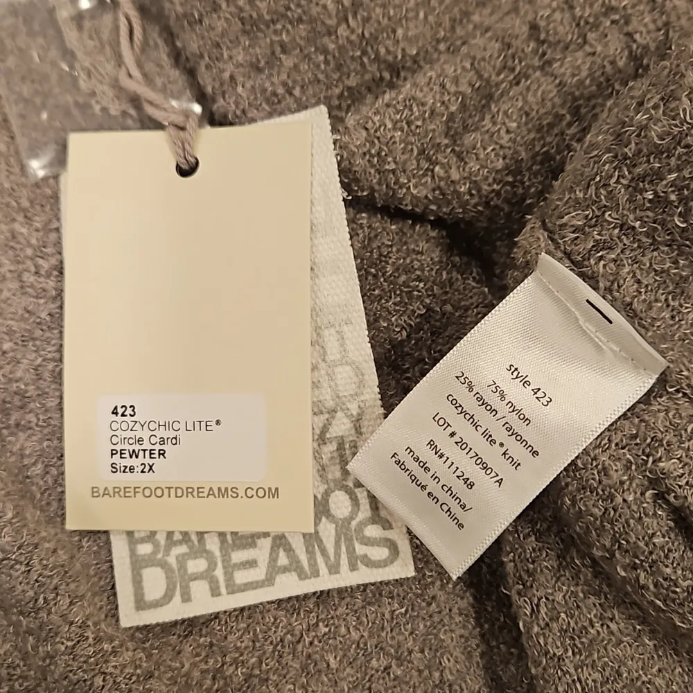 đź’•BAREFOOT DREAMSđź’• CozyChic Lite Circle Cardigan ~ Pewter Gray 2X NWT - Image 16