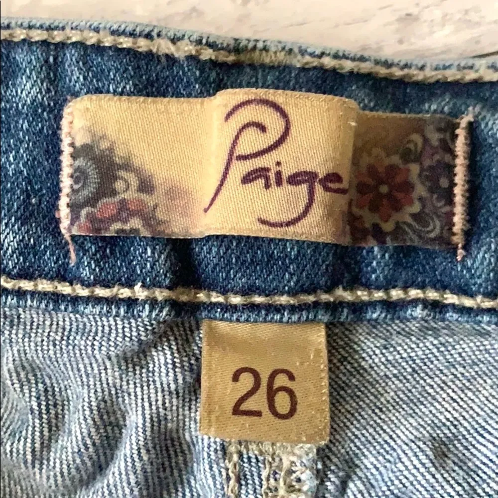 Paige Brand Womens Size 26 Peg Skinny Jeans Distressed Med Wash Denim Blue - Image 4