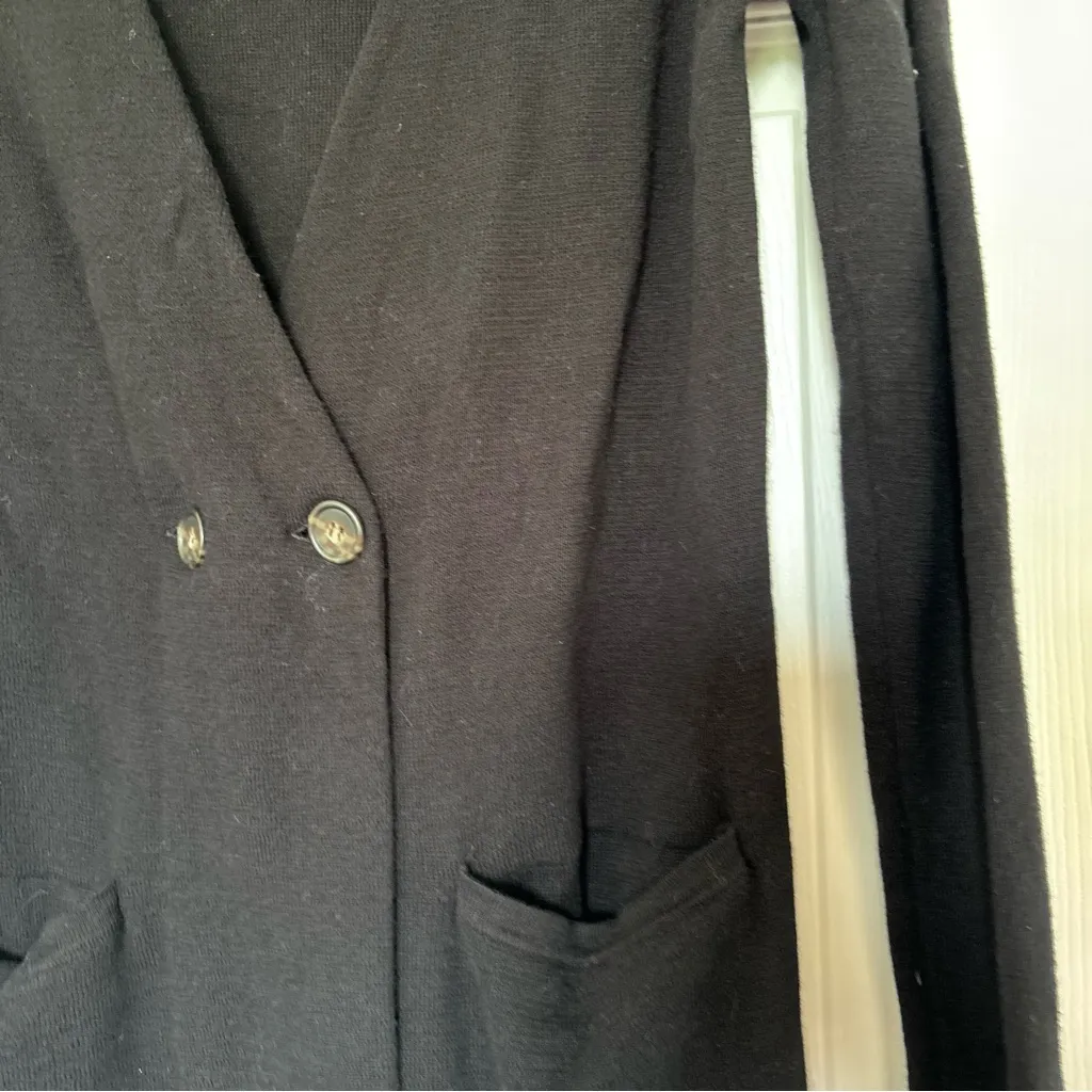 J. Crew Black Collarless Sweater Blazer Size Extra Extra Small - Image 4