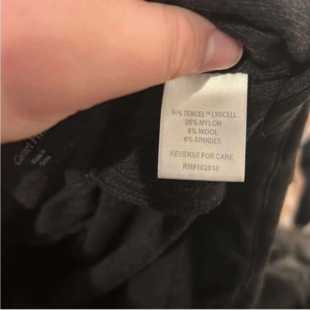 Garnet Hill Comfort Trousers 44953 Heathered
Black Grey Women's Size Large - Image 10