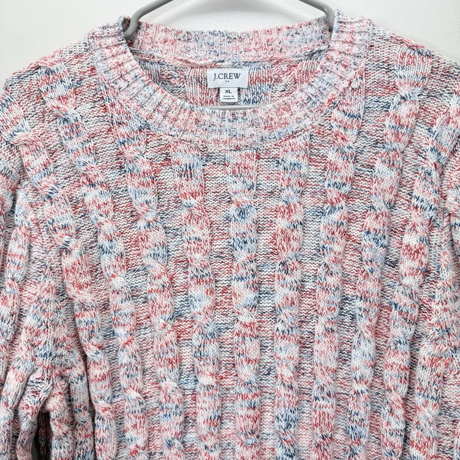 J Crew Space Dye Cable Knit Pullover Crew Neck Sweater Size‎ XL - Image 3
