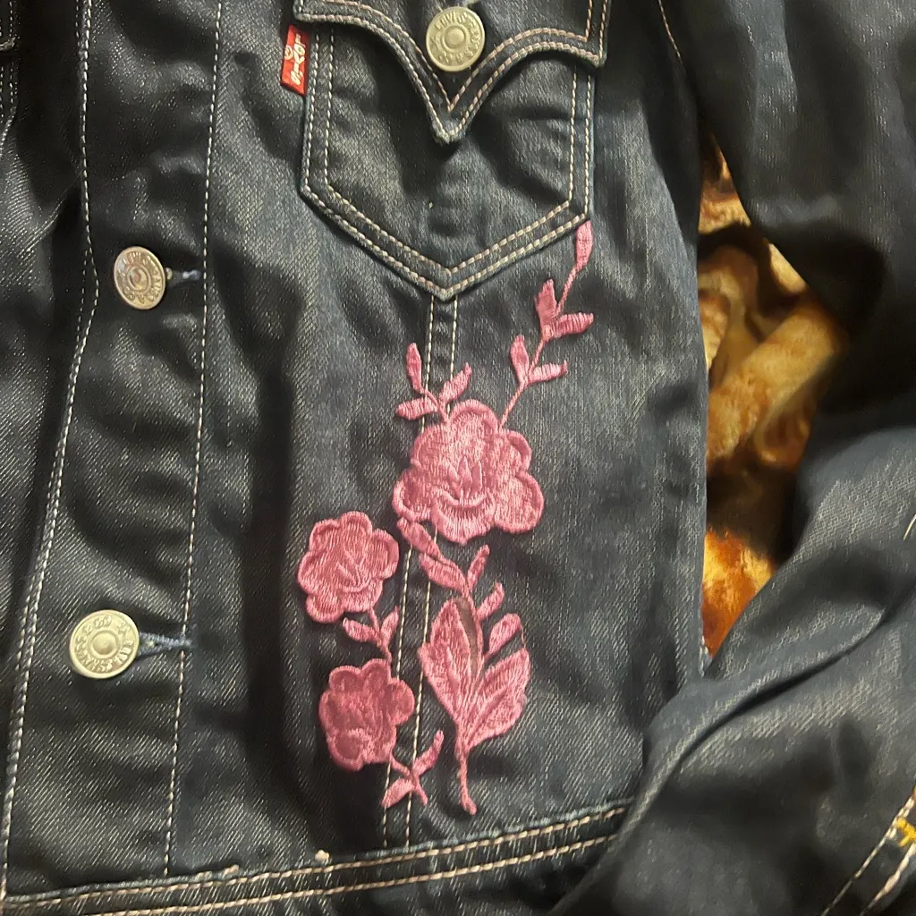 Levi's Levi’s dark denim pink magenta 8 jacket - Image 4