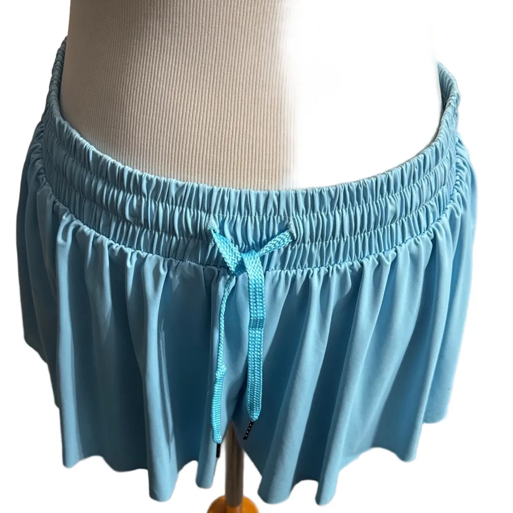 Sky Blue Elastic Waist Shorts Size XL - Image 7
