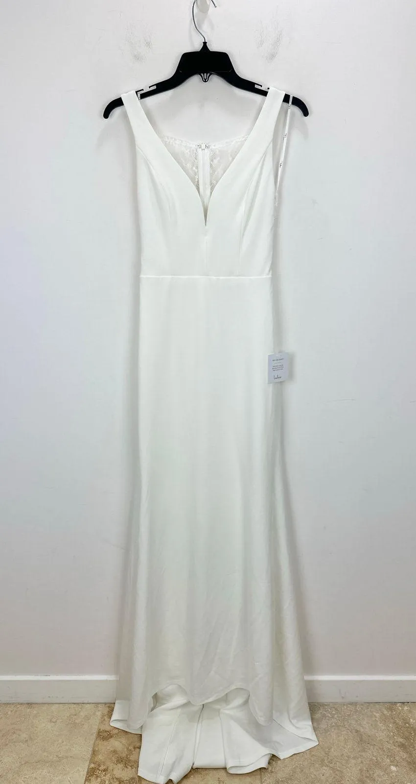 Lulus Extraordinary Romance White Button Back Mermaid Maxi Dress Formal S NWT - Image 5