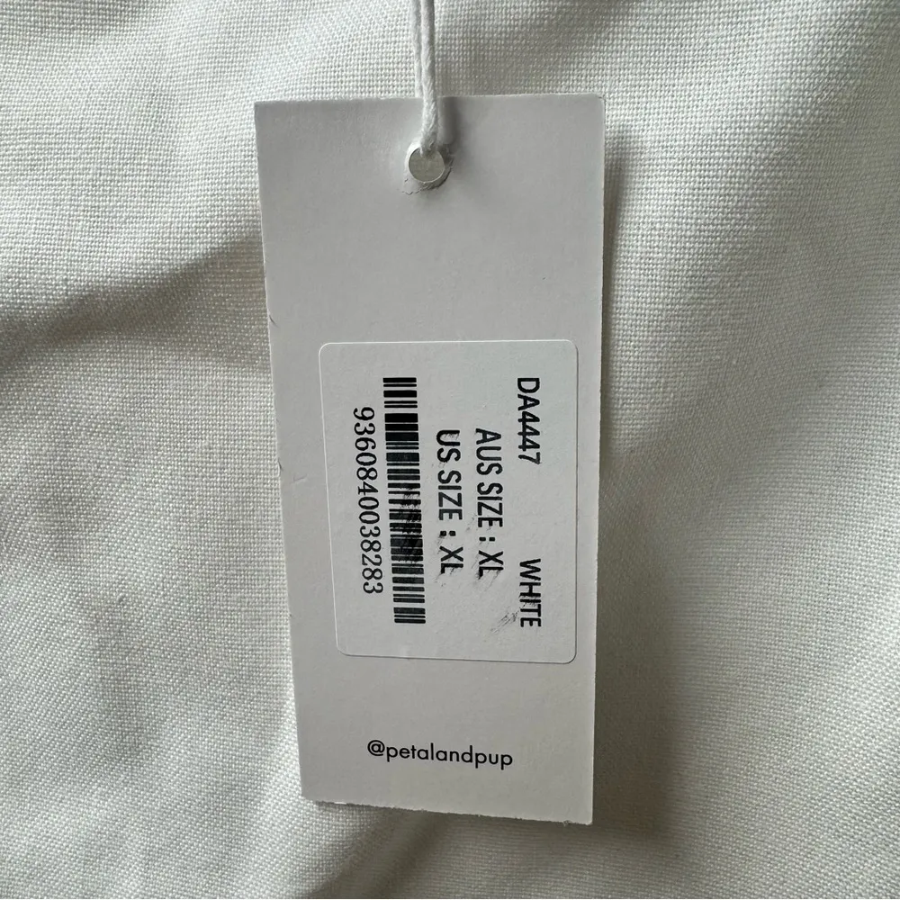 NEW Petal + Pup Clo Puff Short Sleeve Midi Dress Linen Blend White XL NWT - Image 12