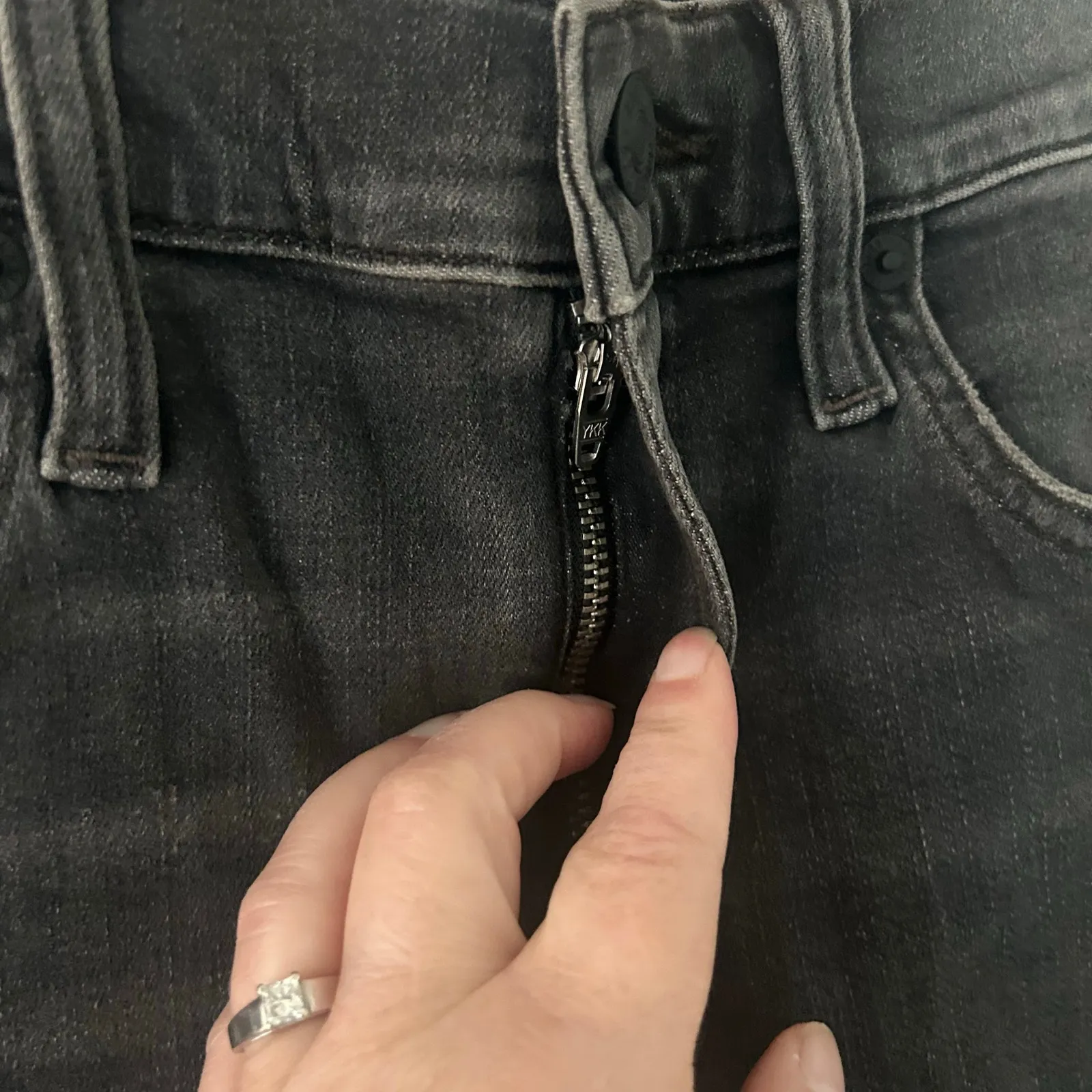 Edwin Women's Candice High Rise Skinny Leg Denim Jeans Washed Black 24 New - Image 5