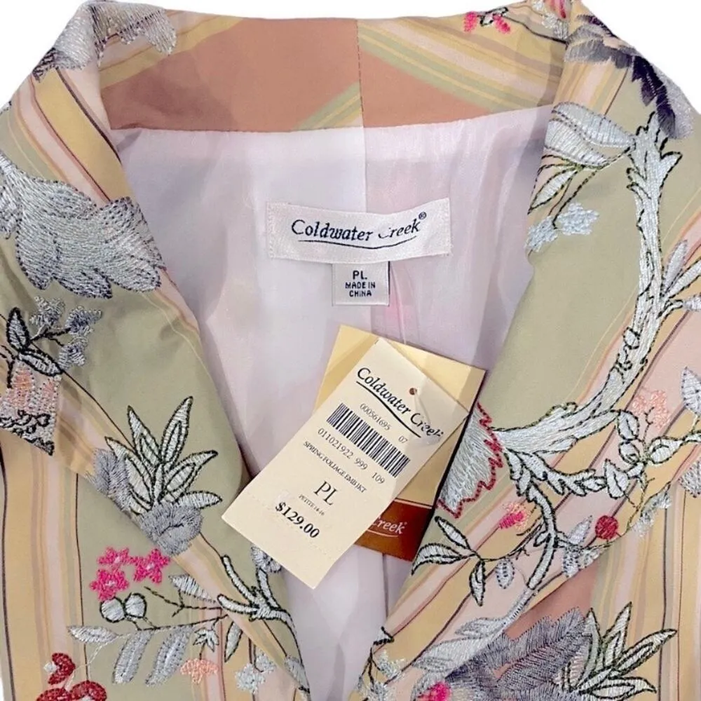 VTG Floral Embroidered Boho Cottagecore Button Down Spring Foliage Jacket - Image 11