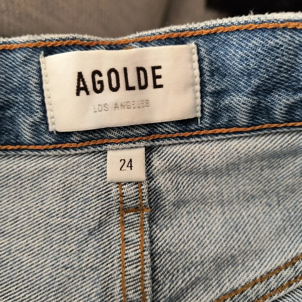 AGOLDE Blue Cotton Cut Off 90s Denim Jean Bermuda Shorts 8.5" Size 24 - Image 6