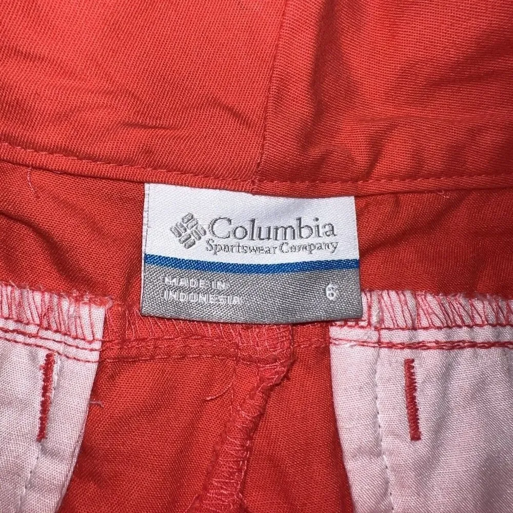 Columbia Womens Chino Shorts Size 6 Coral Casual Walking Hiking Cotton - Image 2