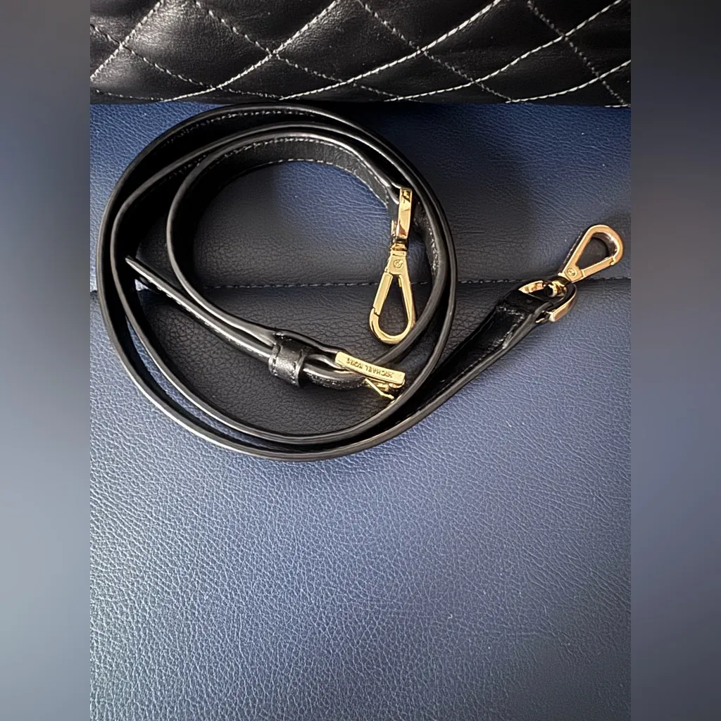 Michael Kors Black Quilted Leather Satchel Tote Bag - Image 4