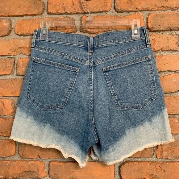 Gap Denim Women's 4" High‎ Rise Raw Hem Midi Jean Shorts Sun Bleached Blue - 26 - Image 2