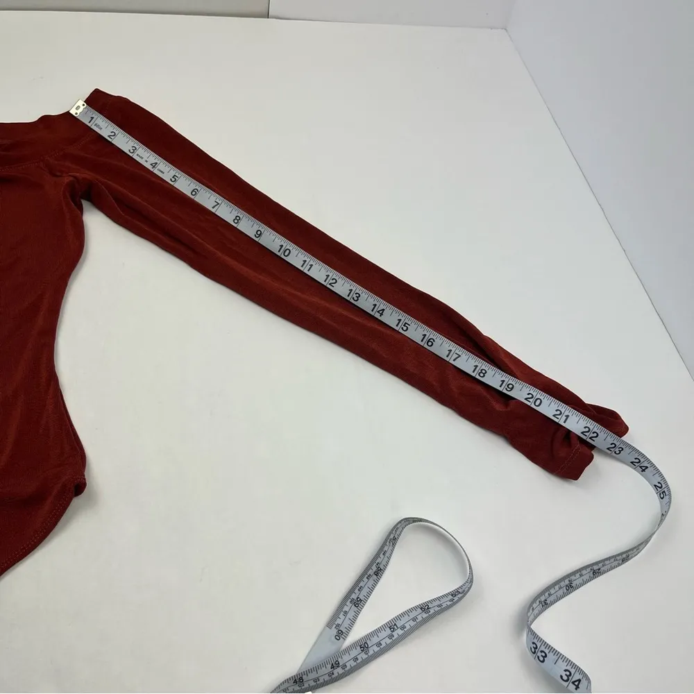 Intimately Free People That’s Hot Bodysuit Womens SZ Large Burnt Red Long Sleeve - Image 10