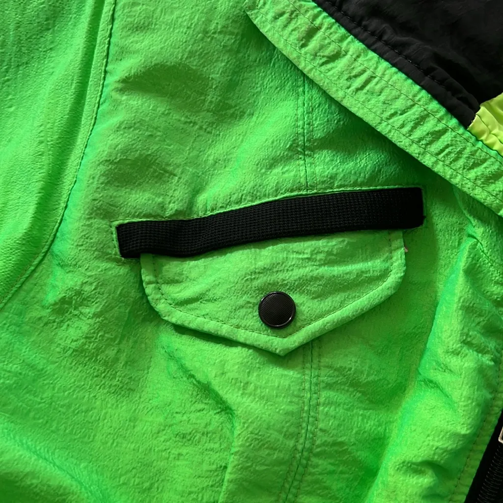 Vintages 80’s Nils Lime Green Black Snowsuit Ski Size 8 - Image 4