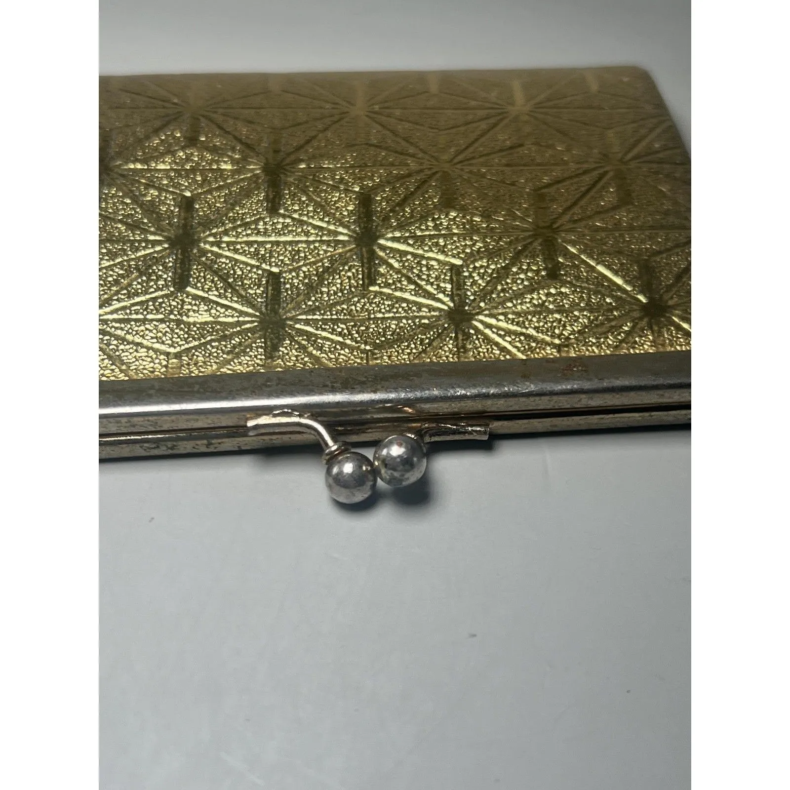 Vintage Gold Geometric Kiss Lock Coin Purse Retro Clutch Wallet Korea Handbag - Image 5