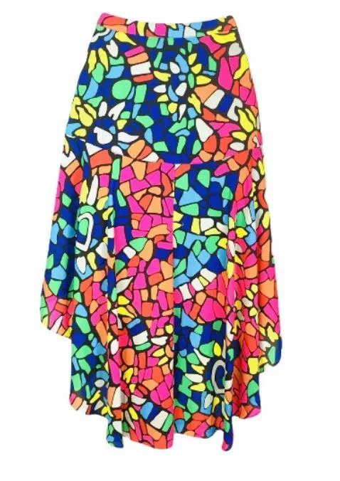 L’Amour  Faith Multi-Color Mosaic Hi-Low Skirt EUC XS - Image 7