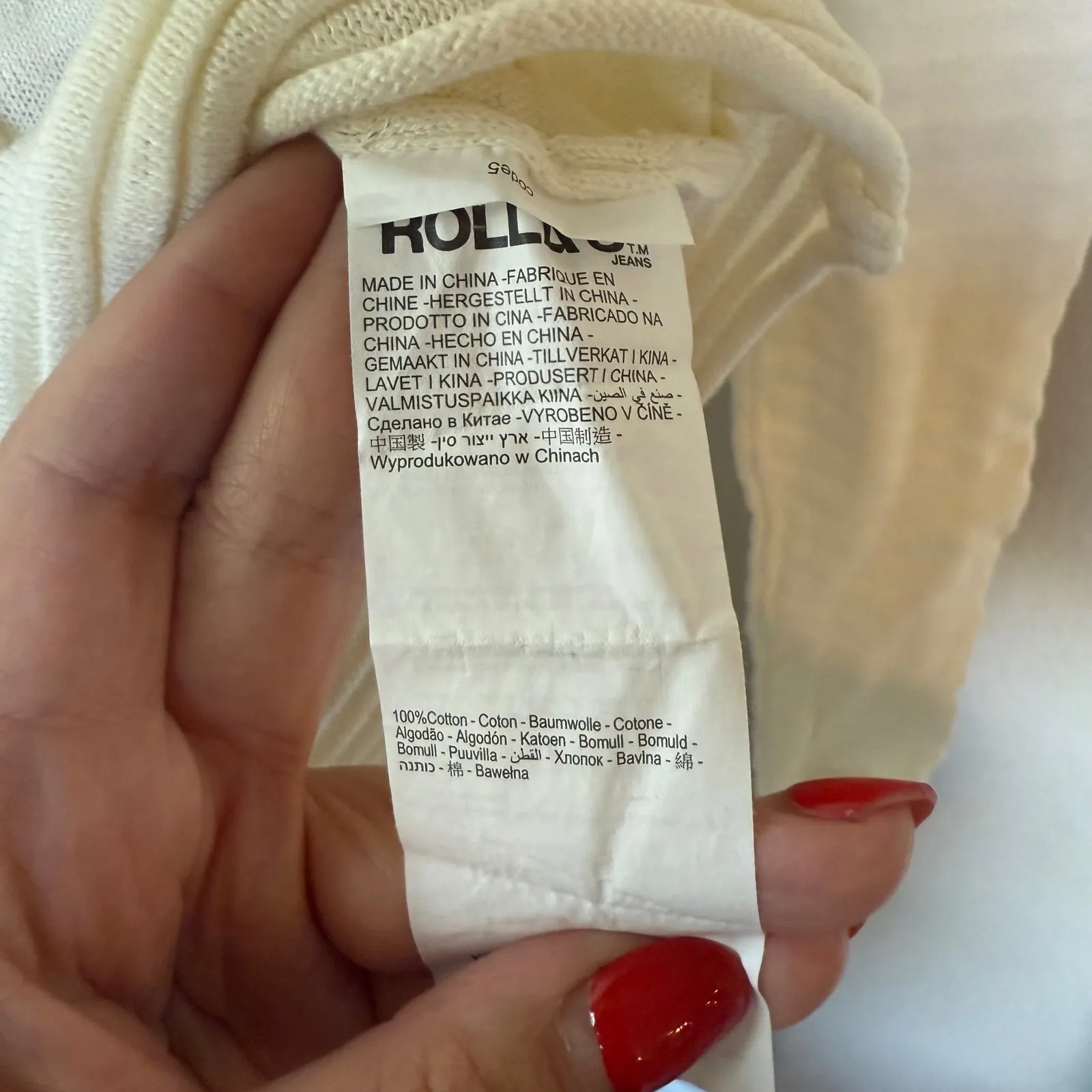 ROLLA'S Edgar Top 100% Cotton Long Sleeve‎ Puff Shoulder Mock Neck Cream (6) XS White - Image 6