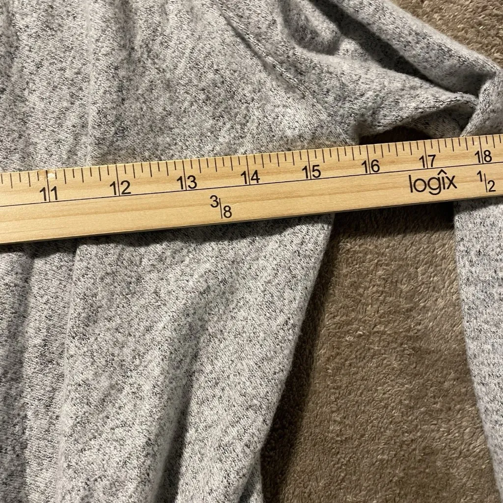 Free People Dress Womens XS Ginger Heather Gray Cozy  Tie Front Vneck Long Slv - Image 6