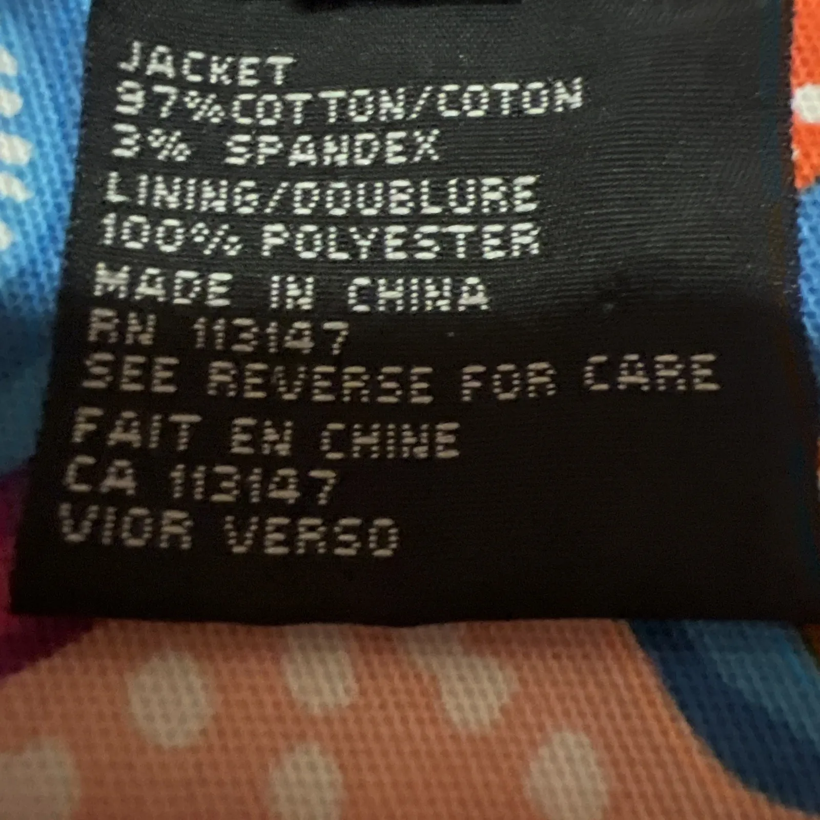 REDD Jeans Sequin Multi Colored Swirls Jacket Women’s 14 Pink - Image 3