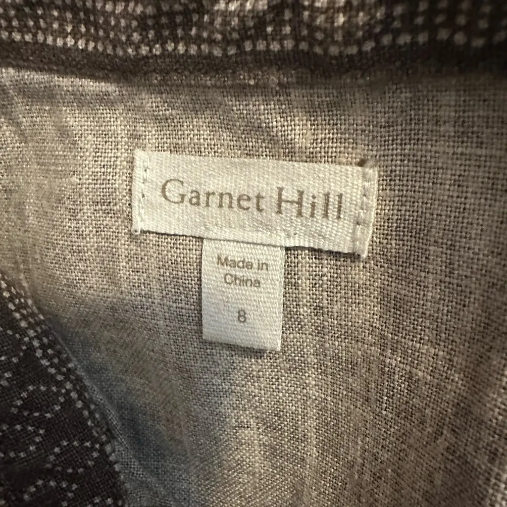 Garnet Hill Sleeveless Linen Shirt Dress Size 8 - Image 5