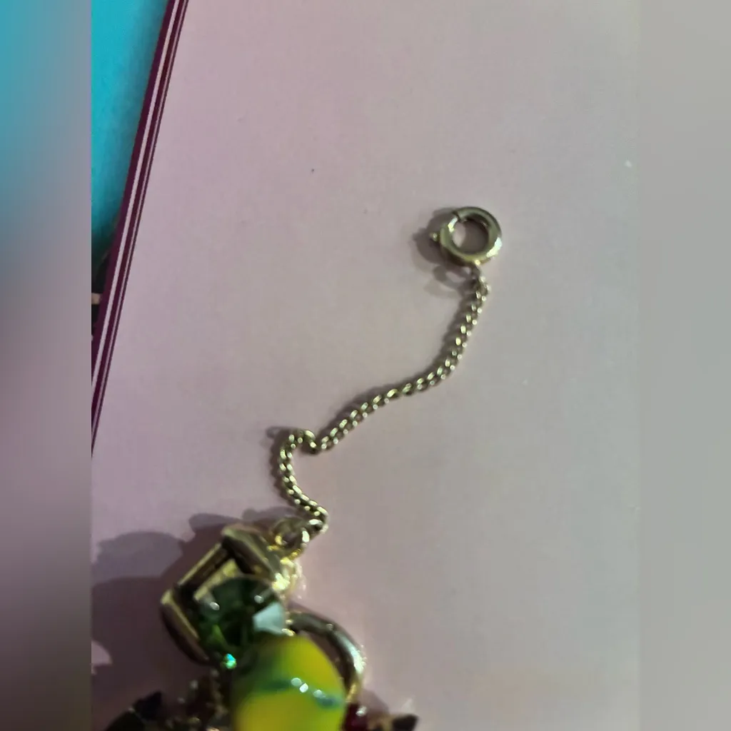 Juliana D & E Carmen Miranda book piece nugget bead bracelet Gold - Image 9