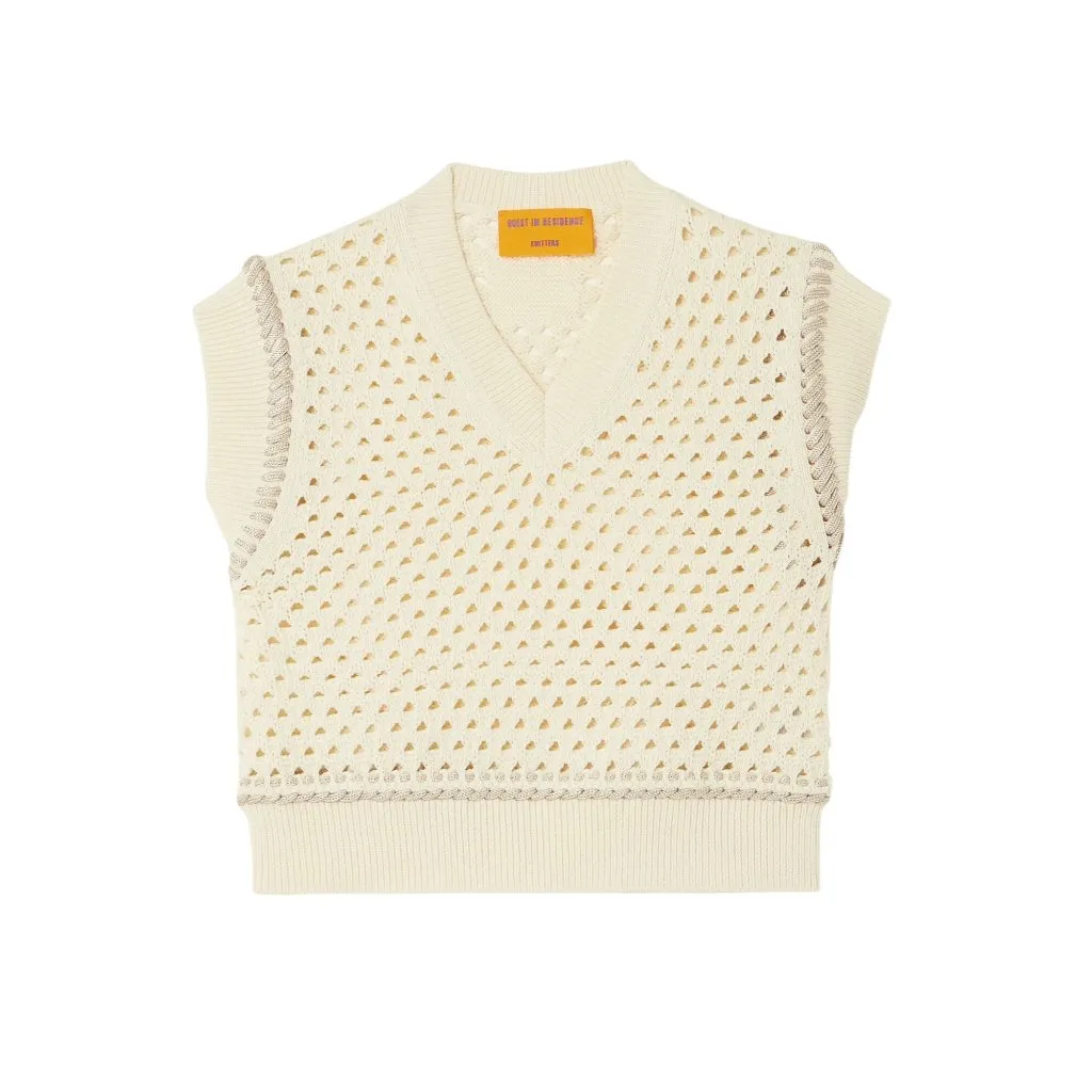 Guest In Residence Mesh Crop Vest in Cream Small New Womens Knit Tank Top - Image 10