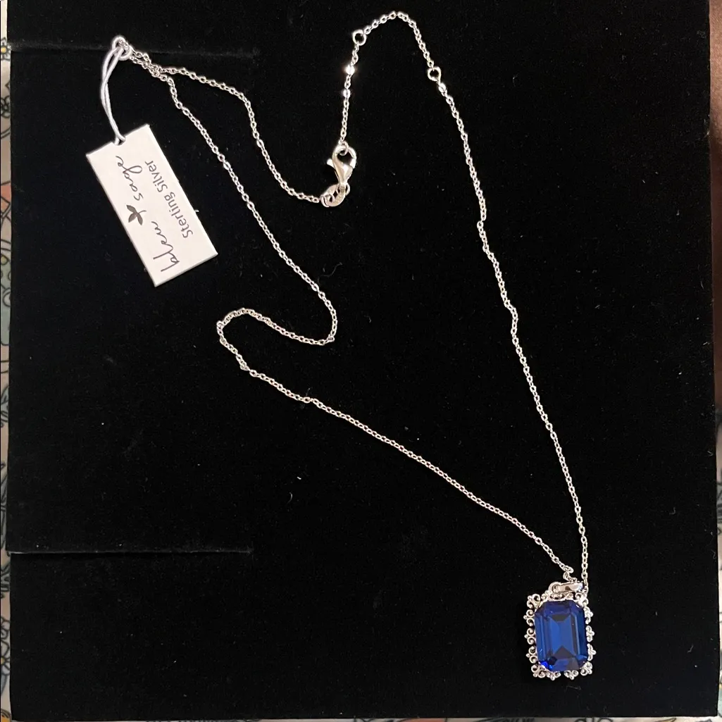 Sapphire Blue and Silver Necklace - Image 3