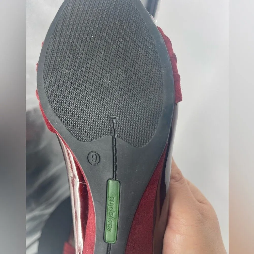 Eazy‎ spirit, women's wedge burgundy shoe size 9 - Image 6