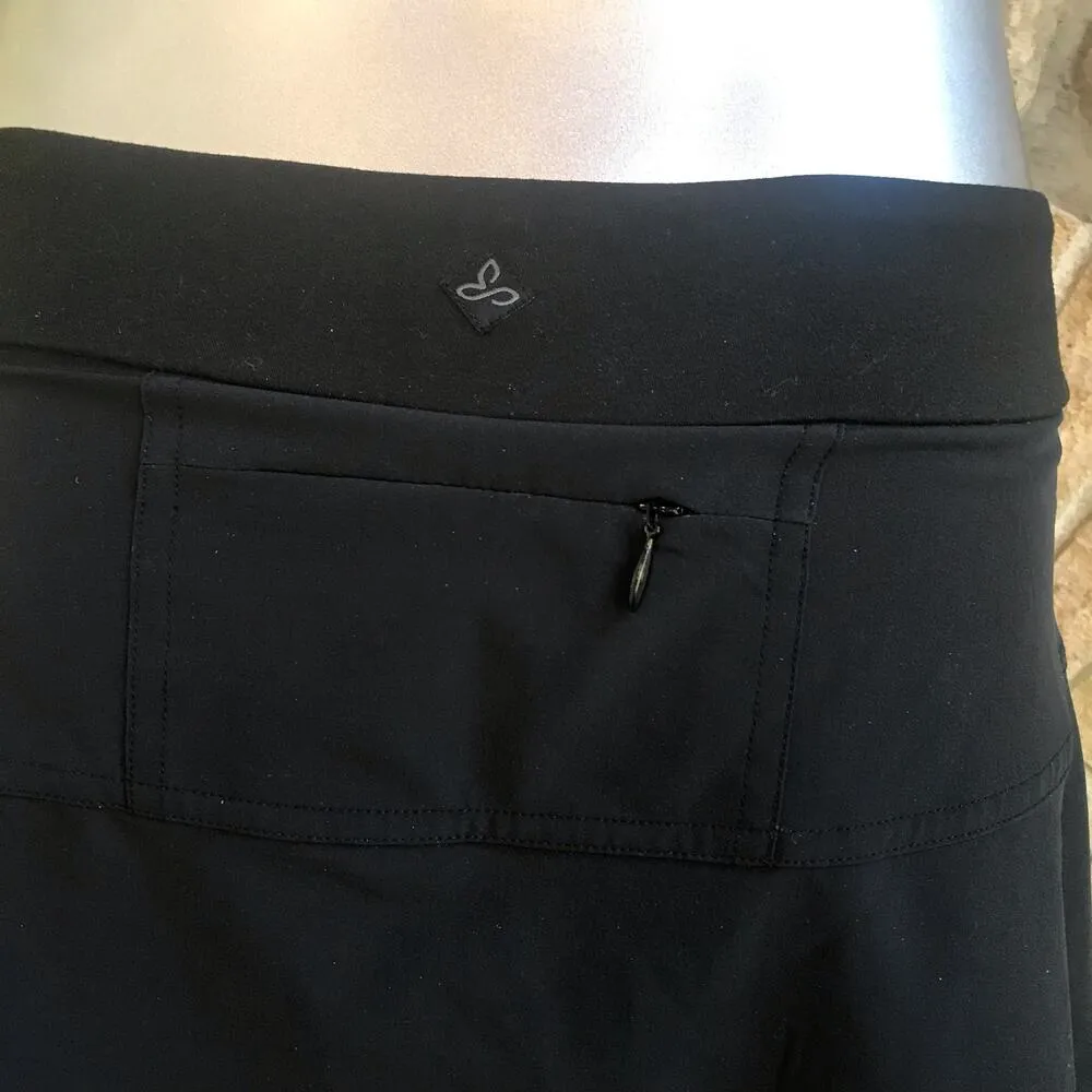 Prana Skirt Black Cropped Leggings with Zipped Pocket Women’s Size S - Image 4