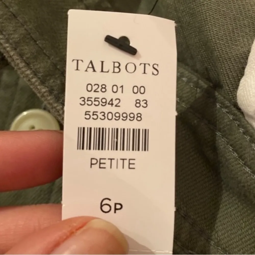 Talbots Army Green A-line short skirt with buttons down the front pockets - Image 8