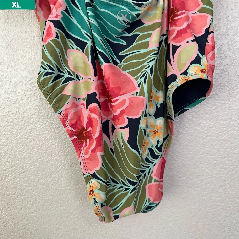 NWT Hurley Floral UPF 50+ Sun Protection One Piece Swimsuit, Size XL - Image 7