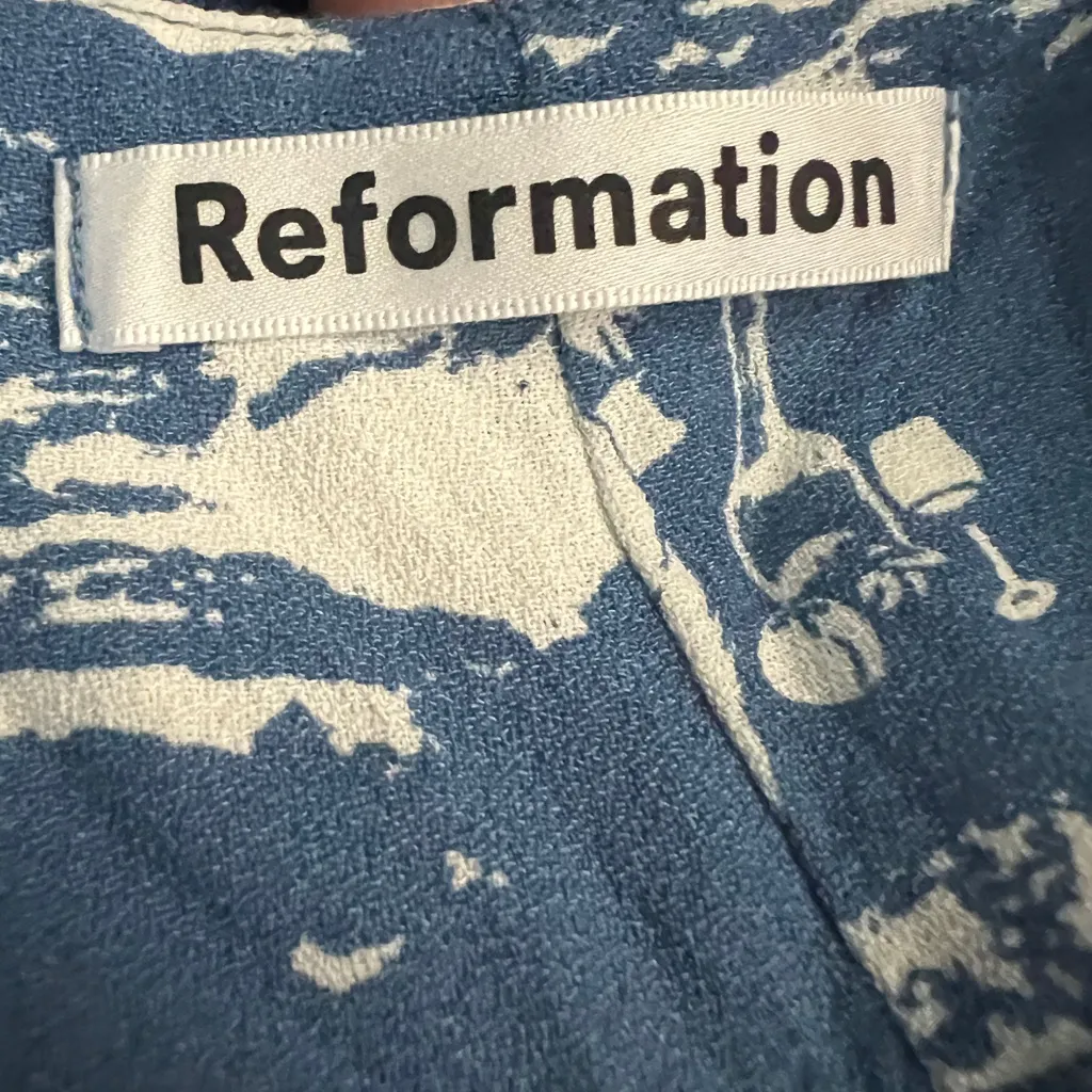 Reformation Crimini Toscana Tank Midi Dress Blue White Resortwear Dutch Naked - Image 7