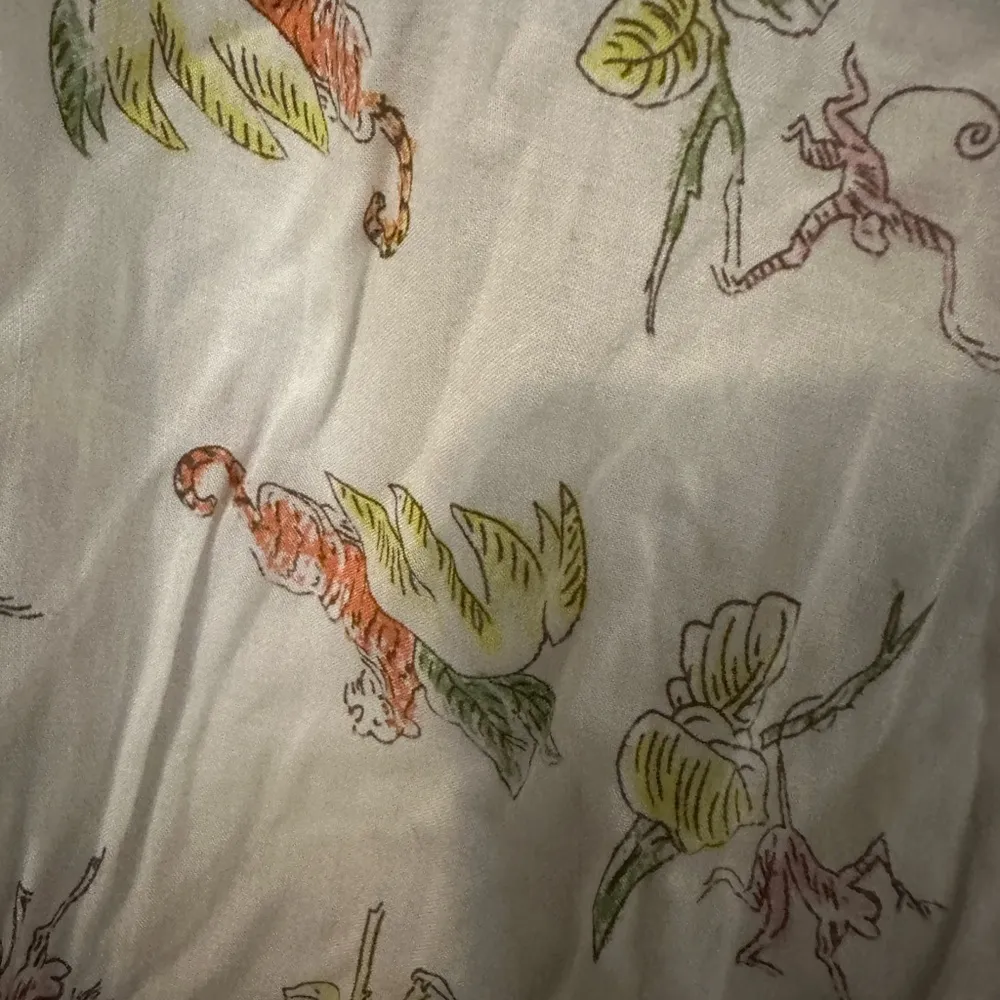 Anthropologie Maeve Jungle Animals Monkey Tiger Print Shirt 0 - Image 3