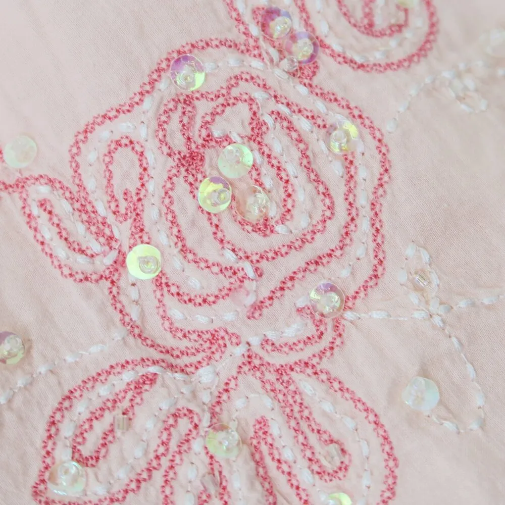 Vintage Y2K Arizona Pink Embroidered Floral Sequin Skirt - Image 7