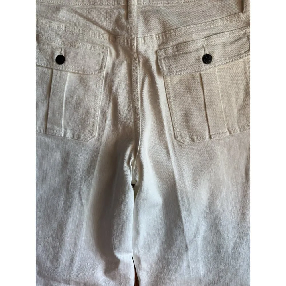Johnny Was Size 31 The Braided Wide Leg High Rise Stretch Jean White $278 NWT B - Image 12
