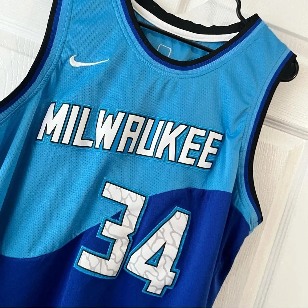 Nike Giannis Antetokounmpo Milwaukee Bucks City Edition Swingman Jersey Large - Image 3