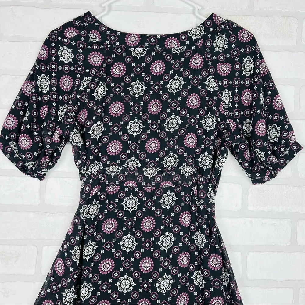 Venus‎ Woman Small Size 4 Midi Dress Floral Print Ruffle Hem Boho Cottage - Image 10