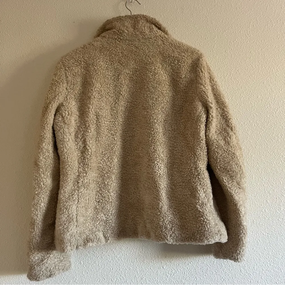 Pendleton Cream Sherpa Shearling Fuzzy Fleece Zip Up Jacket Women's Size Medium - Image 12